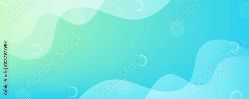 Modern banner background. full color, bright blue green gradation, wave eps 10