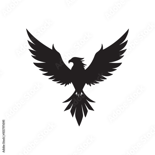 Illustration with silhouettes of four bird