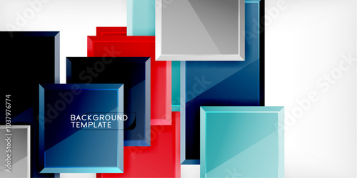 Colorful squares and rectangles. Vector Illustration For Wallpaper, Banner, Background, Card, Book Illustration, landing page