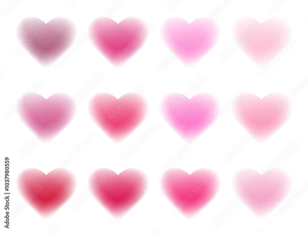 Y2k gradient hearts big set. Blurry hearts aura aesthetic element for Valentines Day. Good for logos, social media designs, stickers, cards, posters, banners. Romantic stickers, Glow icons Y2k gradient hearts big set. Blurry hearts aura aesthetic element for Valentines Day. Good for logos, social media designs, stickers, cards, posters, banners. Romantic stickers, Glow icons