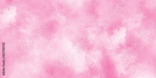 brush painted watercolor abstract painting background, fresh and blurry pink cloud sky, Pink backgrounds watercolor vintage grunge texture, Soft and cloudy watercolor stain of pink paint texture.