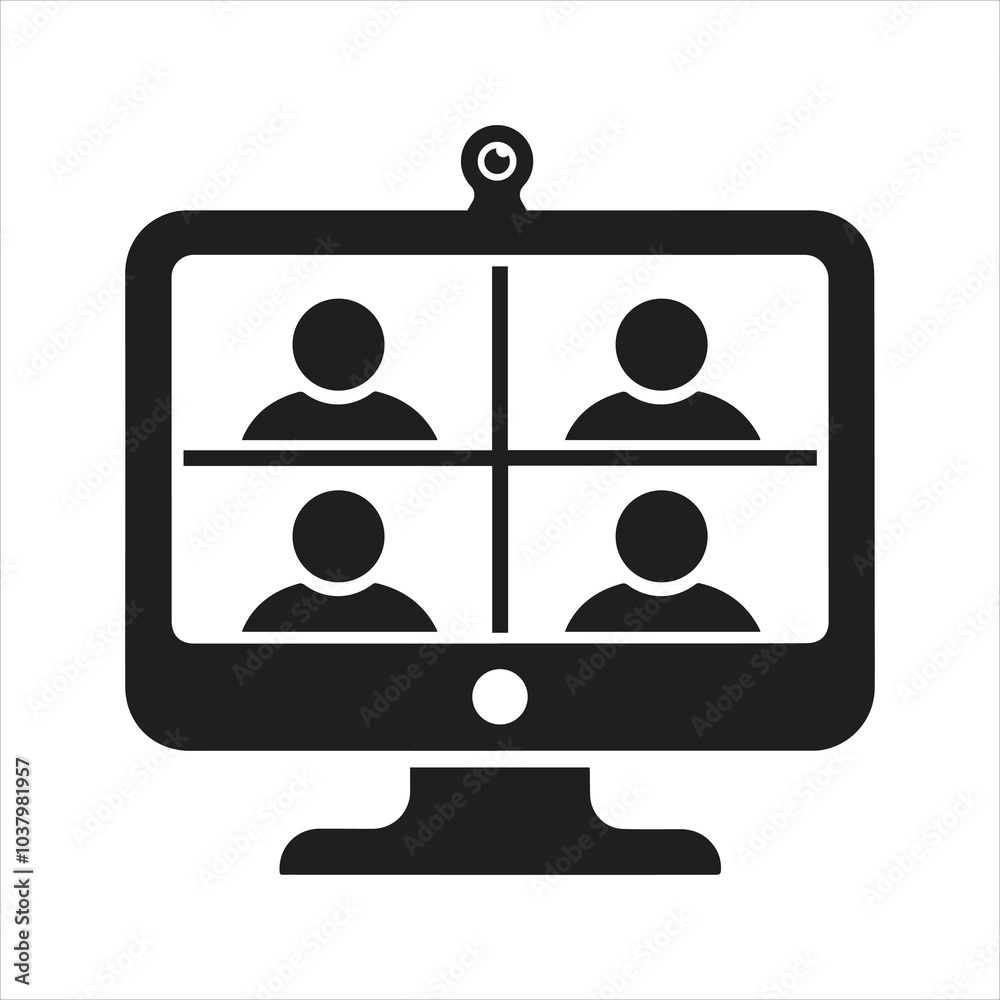 Video call icon. Working from home icon Video call icon. Working from home icon