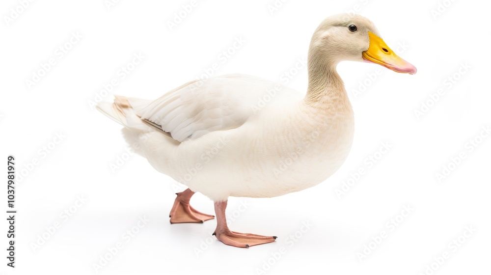 Waddling Duck A duck waddling with clean white space around it. isolate on white background Waddling Duck A duck waddling with clean white space around it. isolate on white background