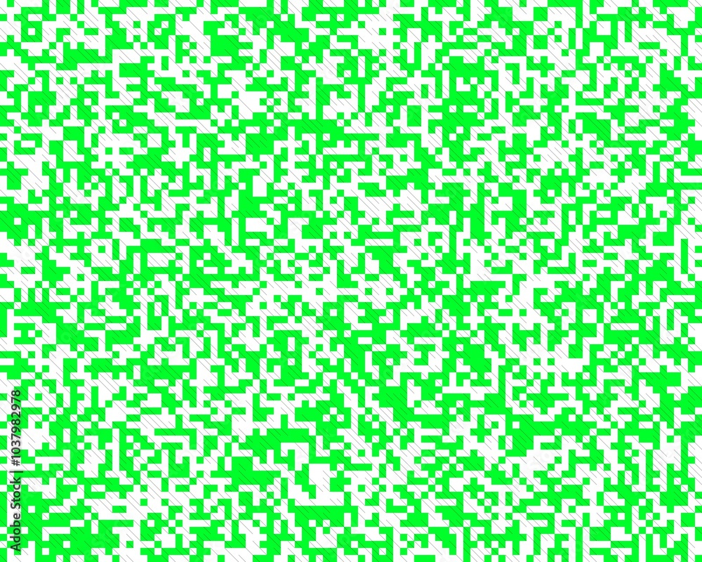 a bold pixelated pattern made of light green and white blocks. The soft, fresh tone of the light green contrasts against the white, creating a lively and modern abstract texture