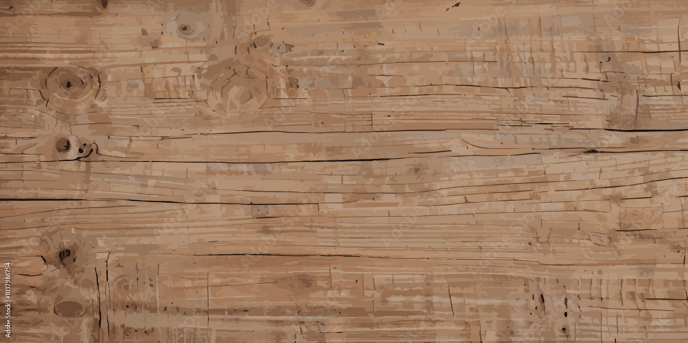 Fototapeta premium Vintage brown wooden plank texture background. Light texture of wooden board.