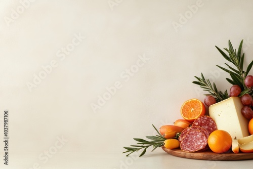 Elegant Holiday Charcuterie Board With Fruits and Cheese Display