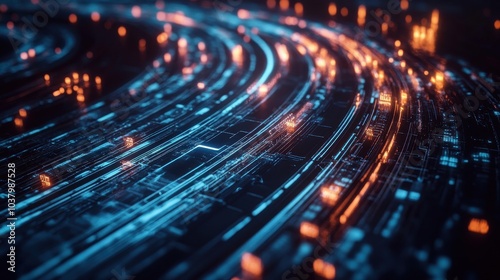 Fibre optics carrying data through the internet.
