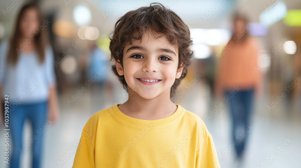 Smiling Boy Portrait: Happy Kid Looking at Camera