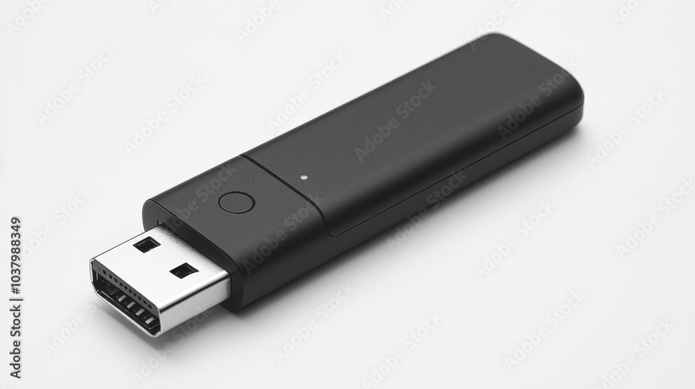 A sleek black USB flash drive resting on a minimalist background, capturing modern technology's simplicity and functionality A sleek black USB flash drive resting on a minimalist background, capturing modern technology's simplicity and functionality