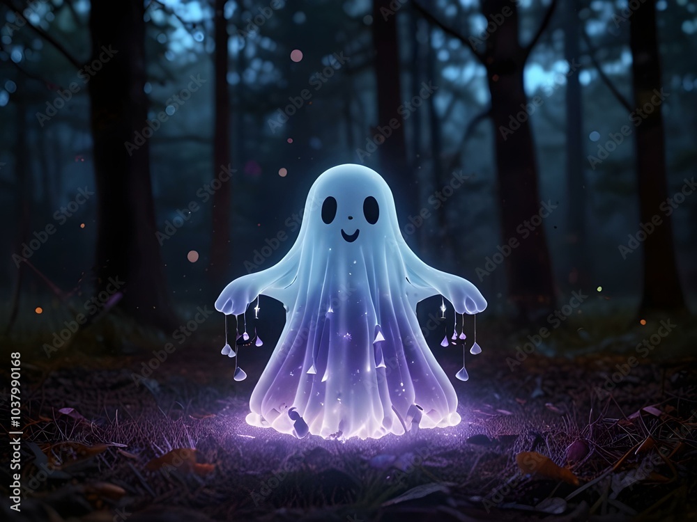 cute ghost in the forest cute ghost in the forest
