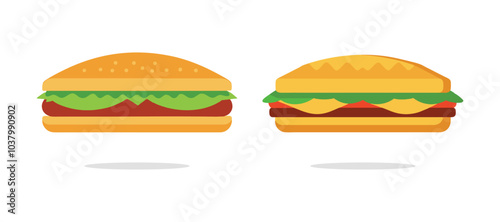 delicious hamburger vector illustration