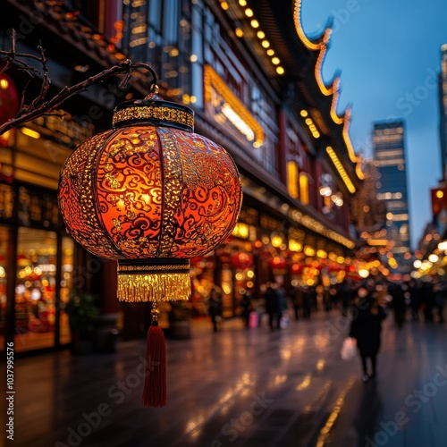 Red Lanterns and Bargain Hunting: Chinese New Year Shopping Banner photo