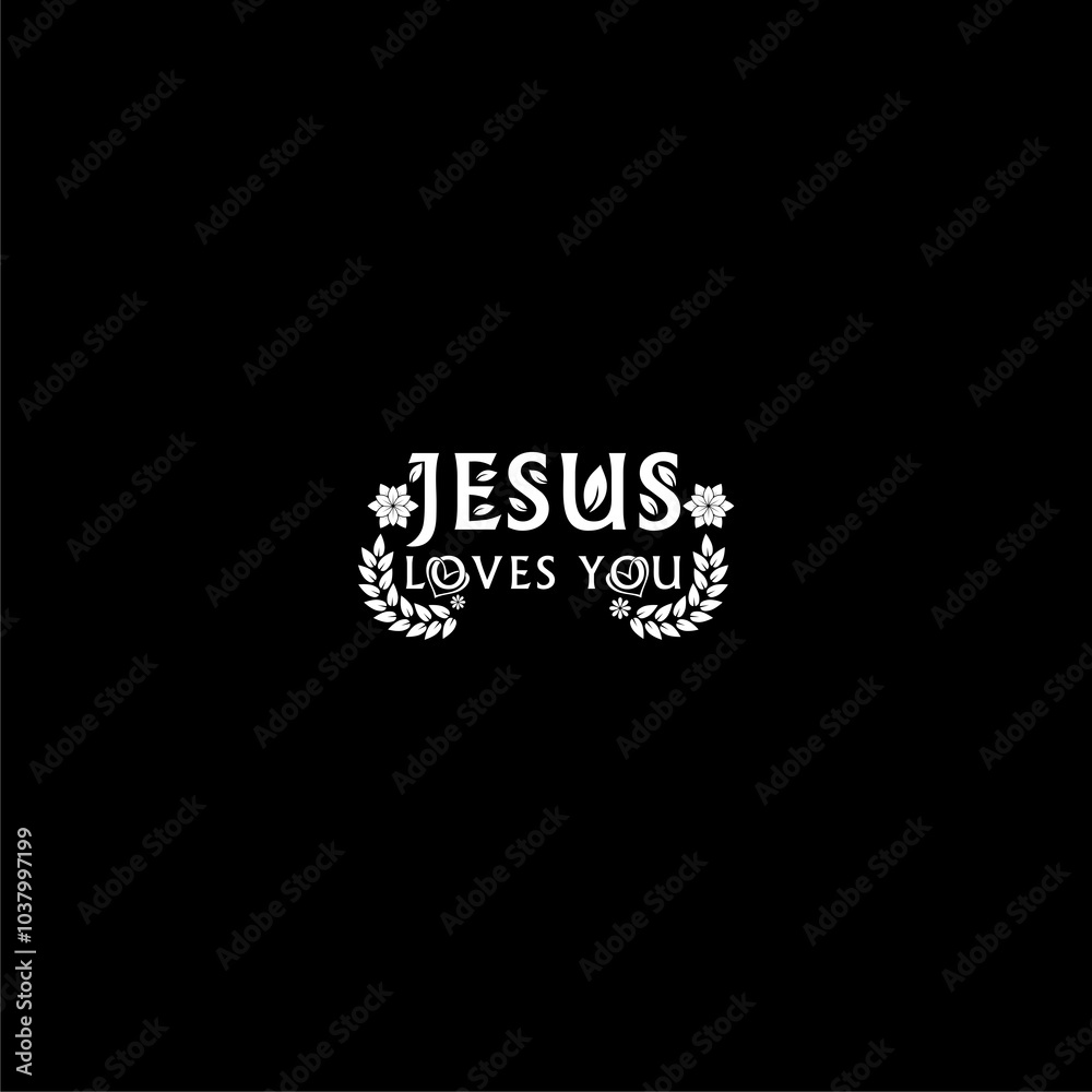 Jesus loves you icon isolated on dark background Jesus loves you icon isolated on dark background