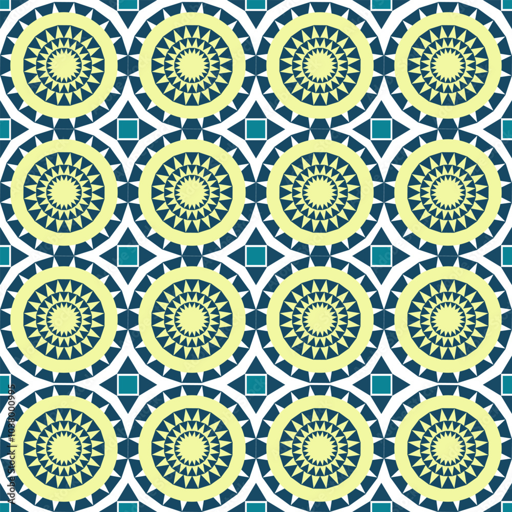 Green, yellow, blue, and white geometric vector patterns that are traditional, ethnic, Navajo, or Native American Indian. Design for clothing, curtains, carpets, sarongs, Hmong, and fabric edges.
Green, yellow, blue, and white geometric vector patterns that are traditional, ethnic, Navajo, or Native American Indian. Design for clothing, curtains, carpets, sarongs, Hmong, and fabric edges.
