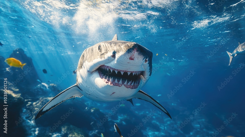 Fototapeta premium Shark Close-Up Mouth Open