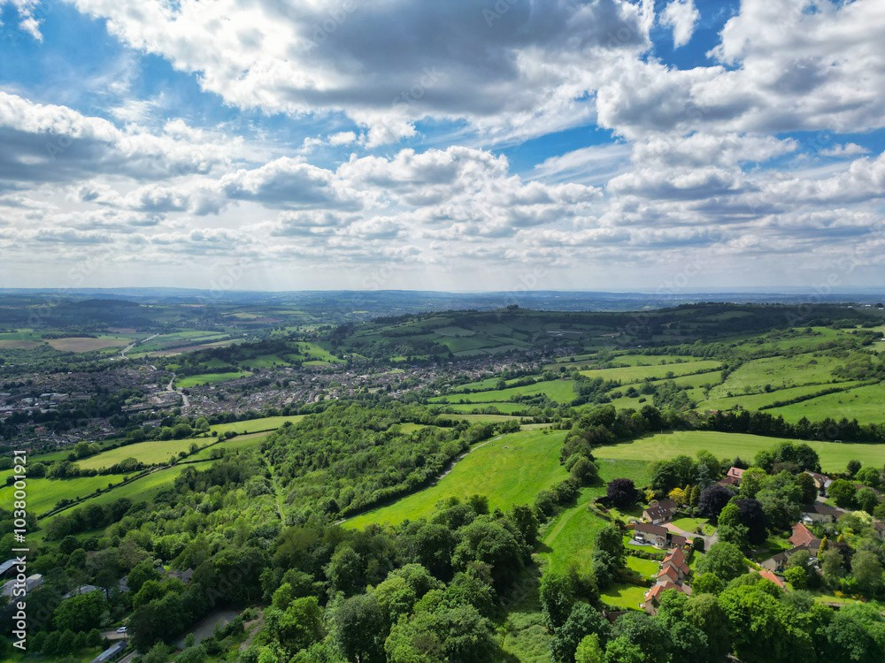 High Angle View of Historical Bath City of England United Kingdom During Partially Cloudy Day of May 27th, 2024, Aerial Footage Was Captured with Drone's Camera During Bright Sunny Day High Angle View of Historical Bath City of England United Kingdom During Partially Cloudy Day of May 27th, 2024, Aerial Footage Was Captured with Drone's Camera During Bright Sunny Day