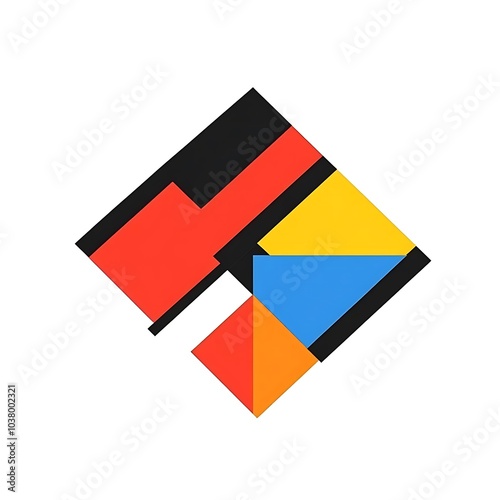 Free Download A geometric abstract composition featuring vibrant colors and shapes. - GFXLoad