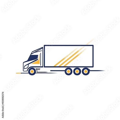 A stylized illustration of a delivery truck in motion, emphasizing transport and logistics. photo