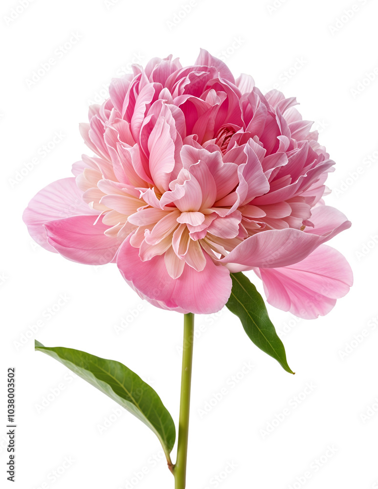 Peony flower on transparent background.