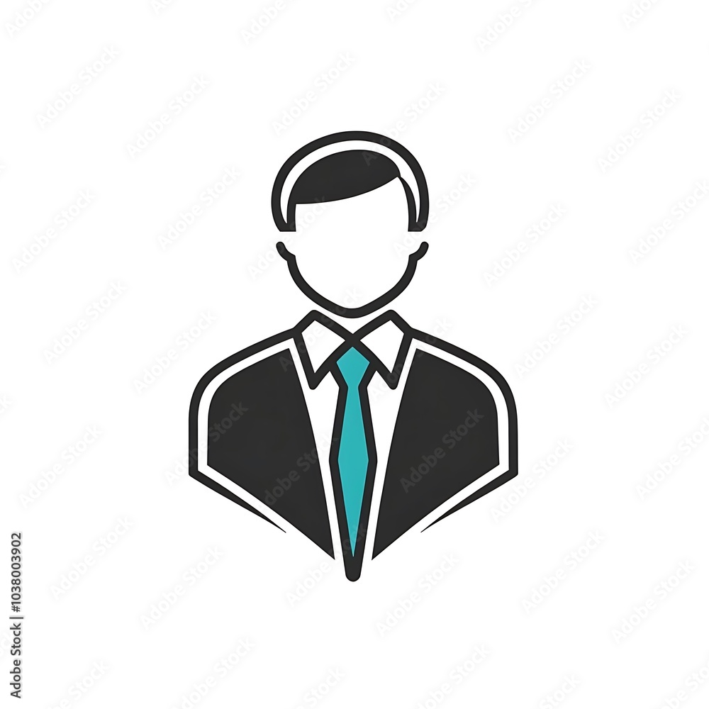 A minimalist illustration of a businessman in a suit and tie. A minimalist illustration of a businessman in a suit and tie.