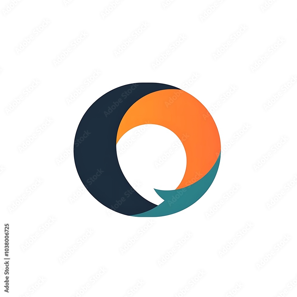 A minimalist logo featuring interlocking shapes in blue, orange, and teal. A minimalist logo featuring interlocking shapes in blue, orange, and teal.