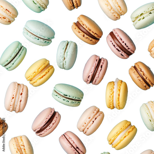 Wallpaper Mural Colorful assortment of macarons on a black background, perfect for desserts. Torontodigital.ca