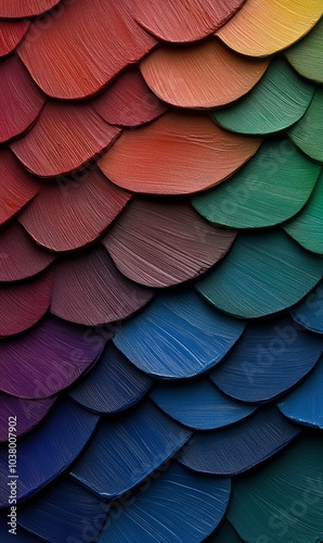 Vibrant Rainbow Scales Texture in Gradient Color Pattern