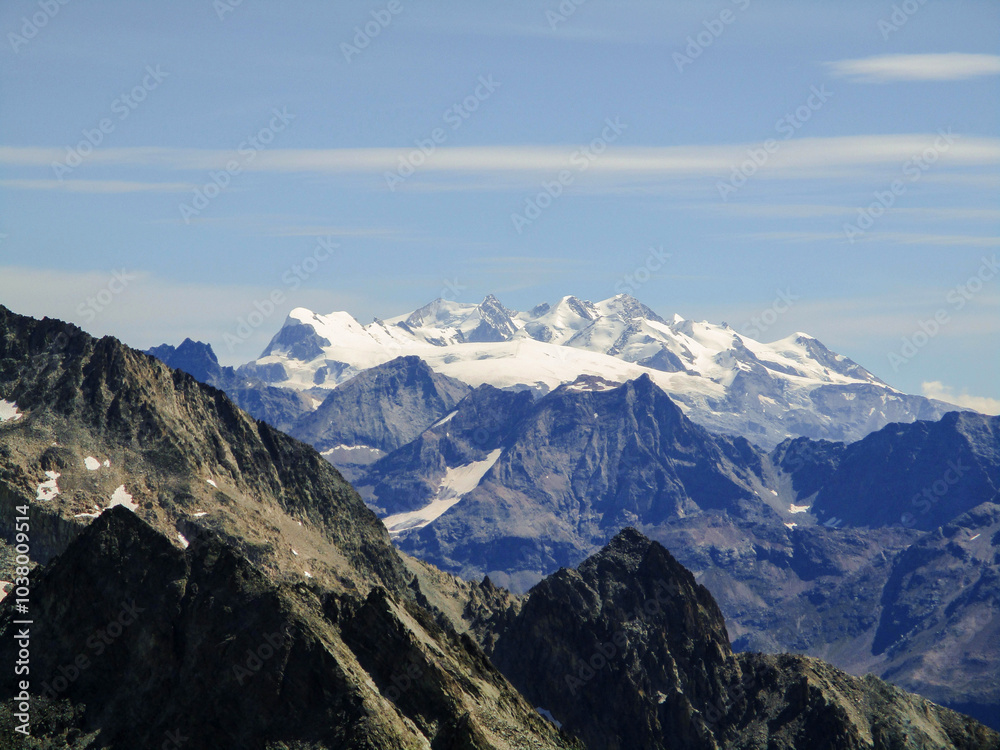 landscape from mont gele in aosta valley