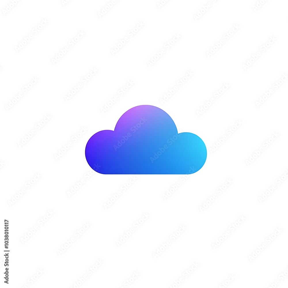 A stylized cloud icon in gradient colors representing cloud storage and digital services. A stylized cloud icon in gradient colors representing cloud storage and digital services.