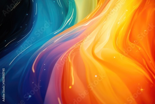 Rainbow Colored Liquid Close Up