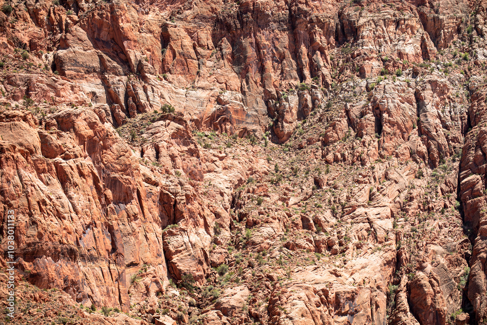 Fototapeta premium Rock canyon background, rocky texture. Landscape Canyon national park. Red rocks canyon in Utah.