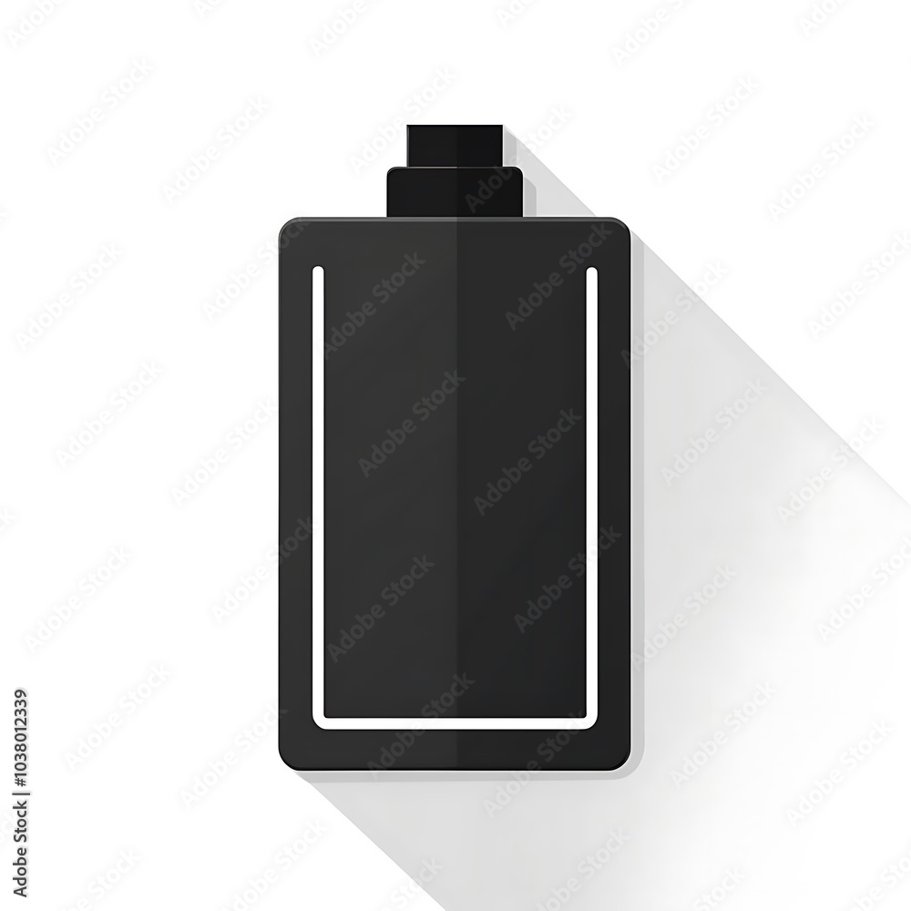 A minimalist design of a black bottle with a simple outline, likely for cosmetic or liquid products. A minimalist design of a black bottle with a simple outline, likely for cosmetic or liquid products.