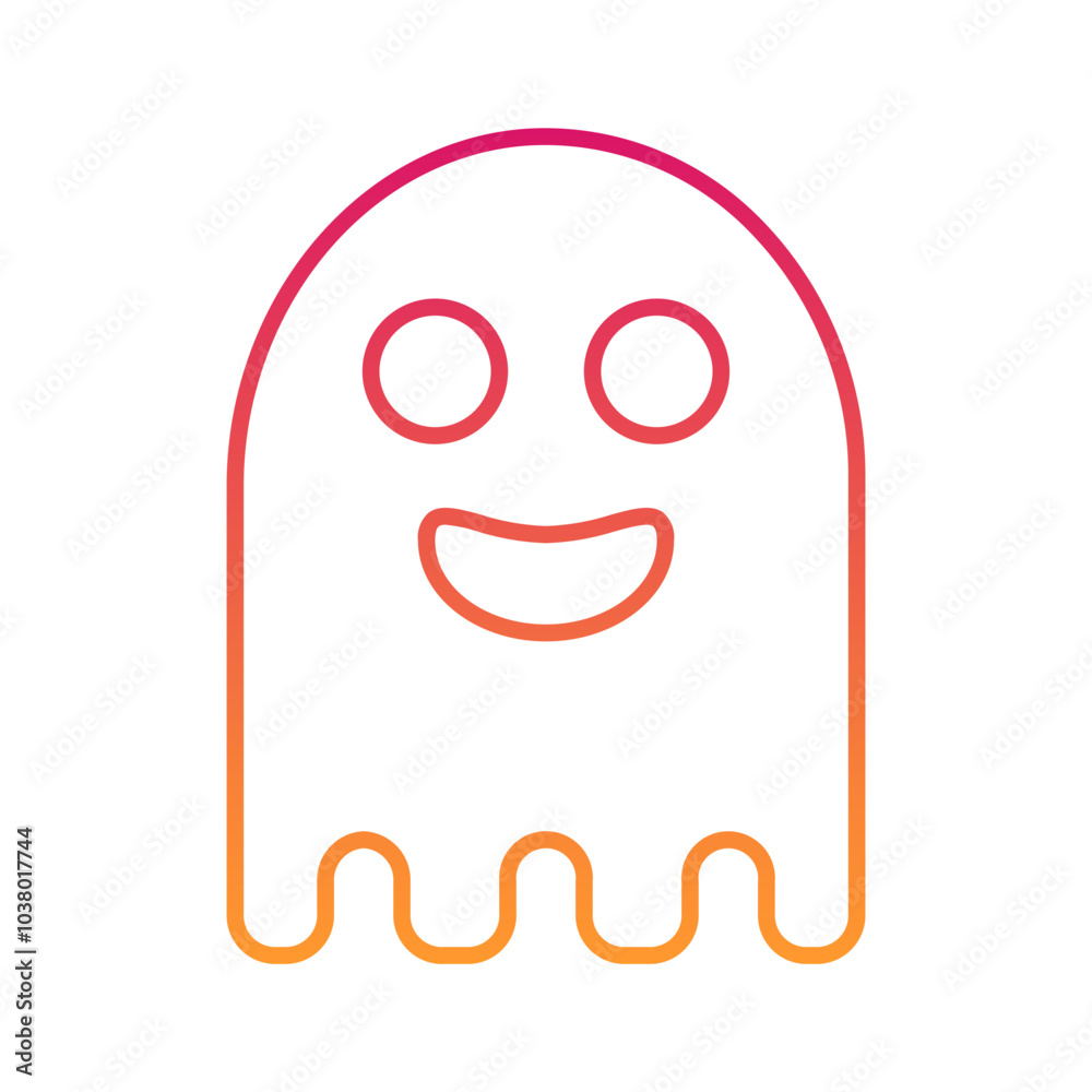 Happy Ghost Halloween, horror, Mystery, and Scary Gradient Line Icon Happy Ghost Halloween, horror, Mystery, and Scary Gradient Line Icon