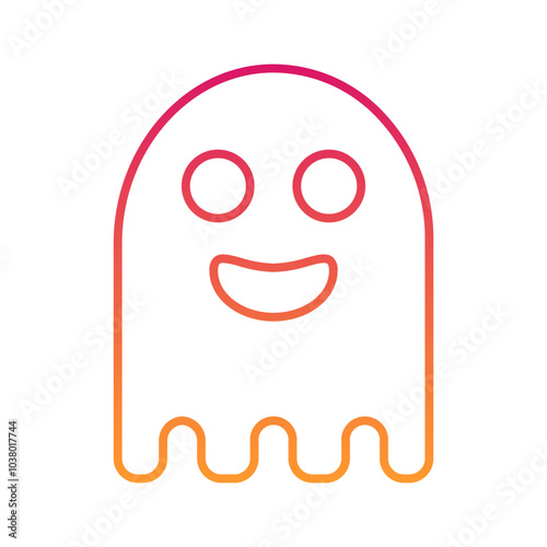 Happy Ghost Halloween, horror, Mystery, and Scary Gradient Line Icon