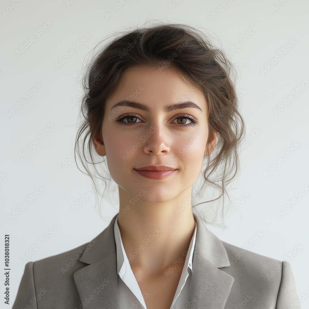 Professional Business Portrait of a Young Woman with Friendly Smile Professional Business Portrait of a Young Woman with Friendly Smile