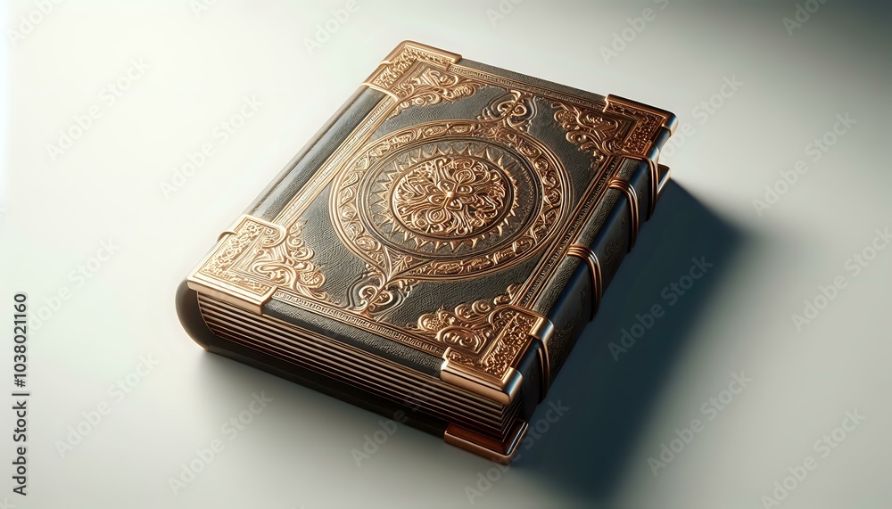 Intricately Designed Ancient Tome with Mystical Symbols Intricately Designed Ancient Tome with Mystical Symbols