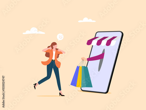 Online shopping or purchasing products through a computer website and mobile app