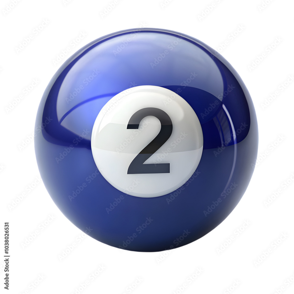 dark blue billiard ball with number 2 isolated on transparent background dark blue billiard ball with number 2 isolated on transparent background