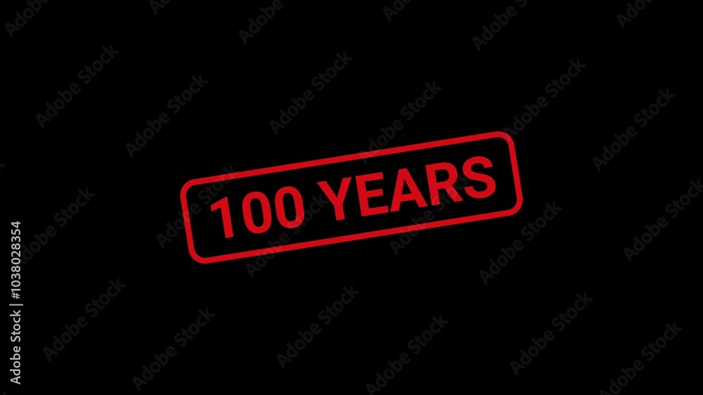 100 Years Text Stamp Animation 100 Years Text Stamp Animation