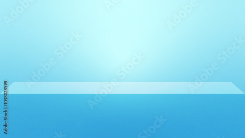 Light blue colour background. Podium for Product Presentation. 3d Mockup Stage Stand Platform.
