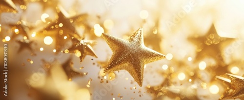 The Golden Shimmering Star Background