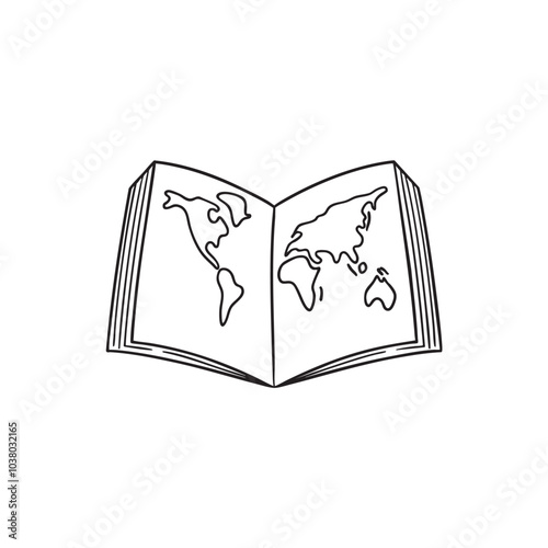 Illustration of a world map created using an atlas