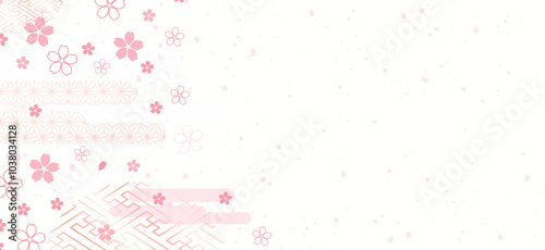 正月の背景イラスト。和柄をあしらった美しい背景