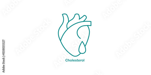 Cholesterol Icon for Heart Health Awareness