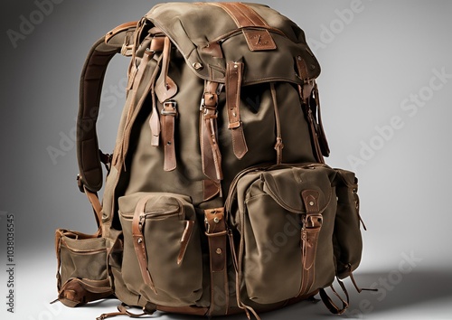 The backpack is on a white background.