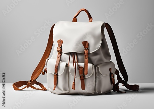 The backpack is on a white background.