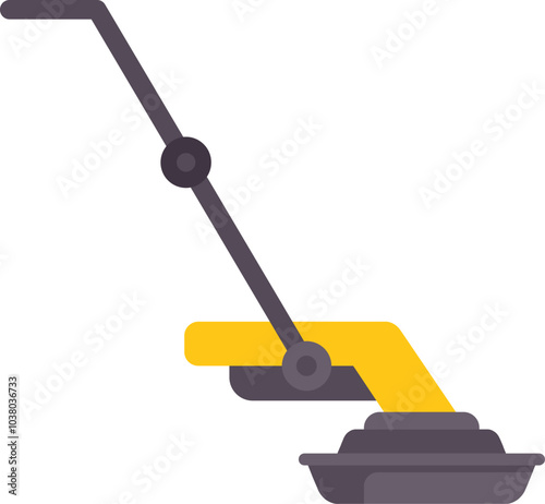 Floor polisher machine is polishing using modern technology, cleaning service company logo