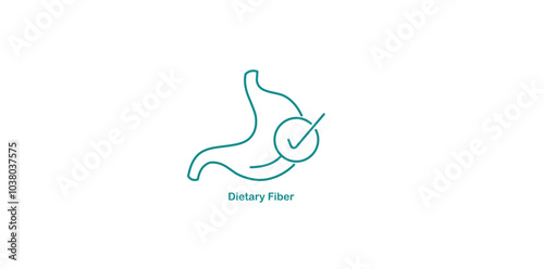 Dietary Fiber Icon Representing Healthy Digestion

