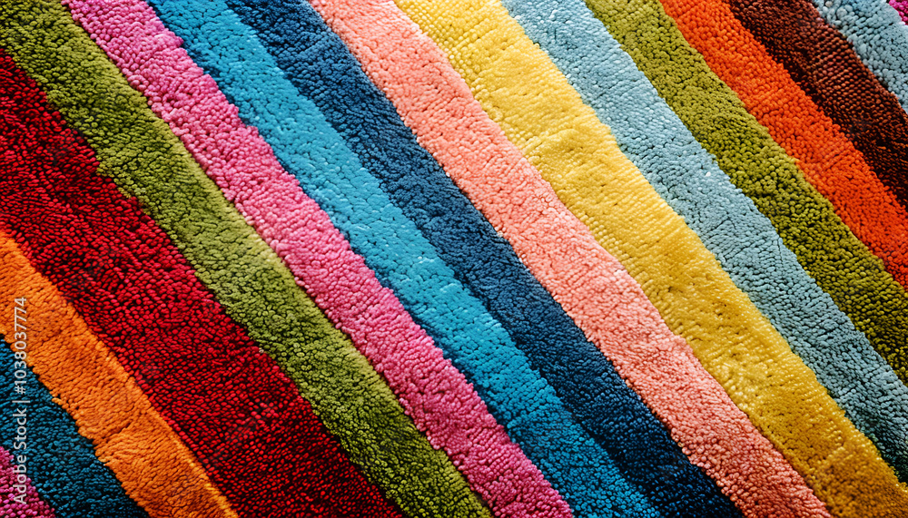 Colorful striped carpet as background, top view. Banner design Colorful striped carpet as background, top view. Banner design