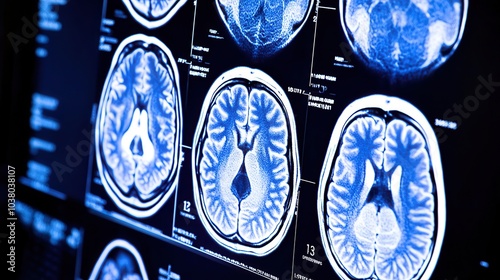 MRI brain scans showcasing various sections and functions of the human brain.